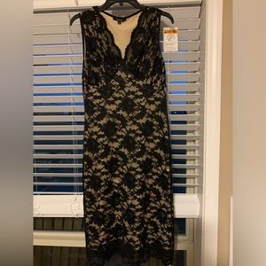 Karen Kane size medium Black lace overlay over beige